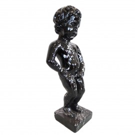 Statue en résine noire et argent le célèbre Manneken-Pis 45 cm