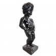 Statue manneken-Pis en résine noire et argent le célèbre Belge 45 cm