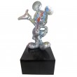 Statue en résine Mickey multicolore fond argent 80 cm