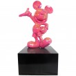 Statue en résine Mickey multicolore fond fuchsia 80 cm