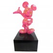 Statue en résine Mickey multicolore fond fuchsia 80 cm