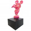 Statue en résine Mickey multicolore fond fuchsia 80 cm