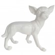 Statue chihuahua en résine blanc 35 cm