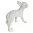 Statue en résine CHIEN chihuahua blanc - 35 cm
