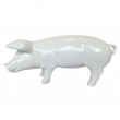 Statue cochon en résine blanc 60 cm