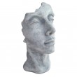 Statue visage DE FEMME en résine couleur béton - 50 cm