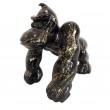 Statue gorille résine Donkey Kong singe noir et doré 45 cm