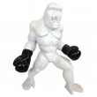 Statue boxeur en résine Donkey Kong gorille singe blanc gants noir 50 cm