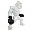 Statue boxeur en résine Donkey Kong gorille singe blanc gants noir 50 cm