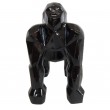 Statue en résine singe gorille 4 pattes noir en origami - 25 cm