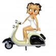 Statue en résine 60 cm Betty boop en robe blanche sur son vespa