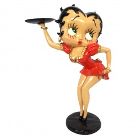 Statue en résine Betty Boop serveuse robe rouge 50 cm