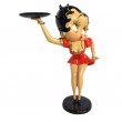 Statue en résine Betty Boop serveuse robe rouge 50 cm