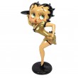 Statue en résine Betty Boop en serveuse robe dorée 50 cm