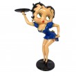 Statue en résine Betty Boop serveuse robe bleu 50 cm