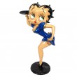 Statue en résine Betty Boop serveuse robe bleu 50 cm