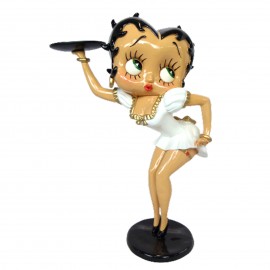 Statue en résine Betty Boop serveuse robe blanche 50 cm