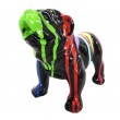 Statue en résine CHIEN bouledogue anglais fond noir multicolore - 20 cm