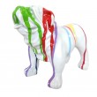 Statue en résine CHIEN bouledogue anglais fond blanc multicolore - 20 cm