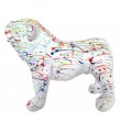 Statue en résine CHIEN bouledogue anglais fond blanc splash - 20 cm