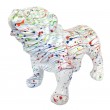 Statue en résine CHIEN bouledogue anglais fond blanc splash - 20 cm