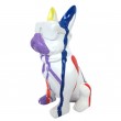 Statue en résine CHIEN bouledogue français a lunettes fond blanc trash - 18 cm