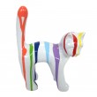 Statue chat en résine fond blanc trash 17 cm