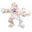 Statue gorille résine singe agressif fond blanc splash - 18 cm