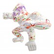 Statue en résine gorille agressif fond blanc splash - 18 cm