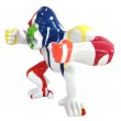 Statue gorille résine agressif fond blanc trash - 18 cm
