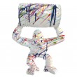 Statue gorille résine singe avec tonneau fond blanc splash - 21 cm