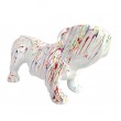 Statue en résine bouledogue anglais fond blanc splash - 20 cm