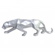 Statue panthère en résine origami argent 65 cm