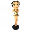 Statue en résine Betty Boop mains jointes robe dorée 86 cm