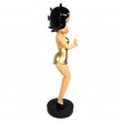 Statue en résine Betty Boop mains jointes robe dorée 86 cm