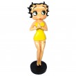 Statue en résine Betty Boop mains jointes robe jaune 86 cm