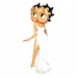 Statue en résine Betty Boop en robe de soirée blanche 95 cm