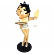 Statue en résine Betty Boop serveuse robe blanche hauteur 94 cm