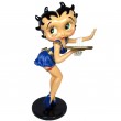 Statue betty boop en résine serveuse robe bleu hauteur 94 cm