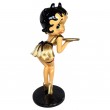 Statue en résine Betty Boop serveuse robe dorée hauteur 94 cm