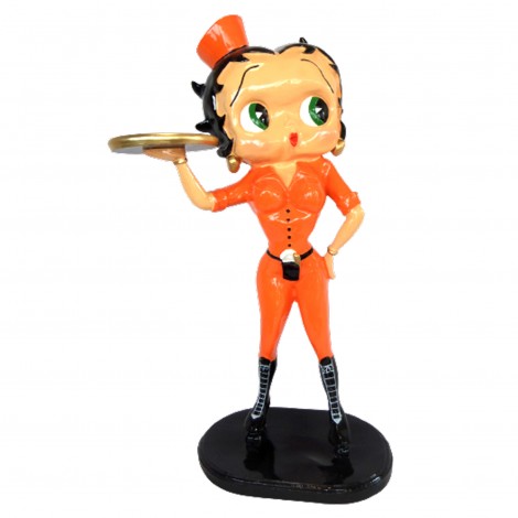 Statue en résine Betty Boop groom en habits orange 95 cm