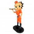 Statue en résine Betty Boop groom en habits orange 95 cm