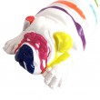 Statue en résine CHIEN bouledogue anglais allongé multicolore - 90 cm