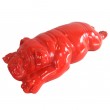 Statue en résine CHIEN bouledogue anglais allongé rouge - 90 cm