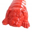 Statue en résine CHIEN bouledogue anglais allongé rouge - 90 cm