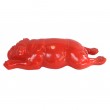 Statue en résine CHIEN bouledogue anglais allongé rouge - 90 cm