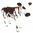 Statue en résine vache veau marron et blanc- 87 cm
