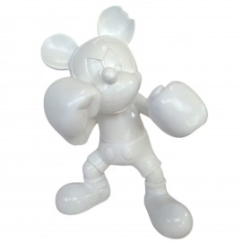 Statue en résine blanche Mickey boxeur 55 cm