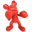 Statue en résine rouge Mickey boxeur 55 cm