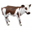 Statue en résine veau vache marron et blanc - 120 cm